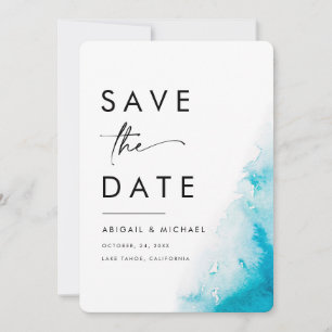 Einfache Wasserfarbe Save the Date handschriftlich