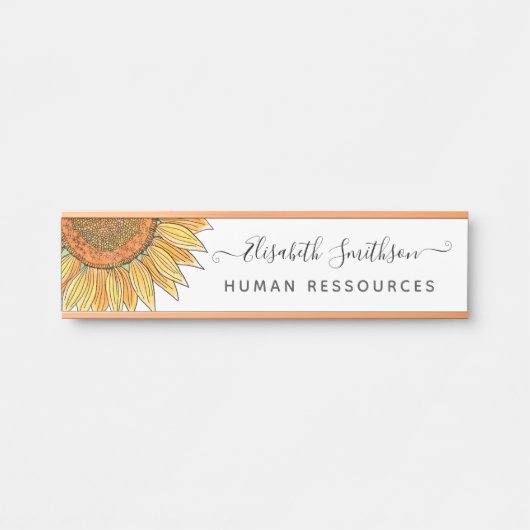 Einfache Wasserfarbe Sonnenblumen Beruflich Türschild (Vorderseite )