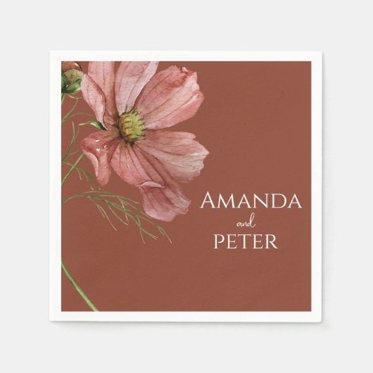 Einfache Wasserfarbe Terracotta Serviette (Vorderseite)