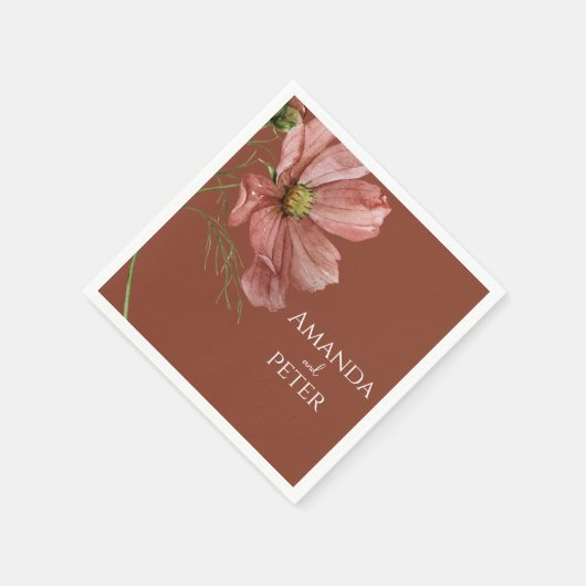 Einfache Wasserfarbe Terracotta Serviette (Ecke)