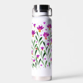 Einfache Wasserfarbe vergessen Sie mich nicht Blum Trinkflasche (Rückseite)