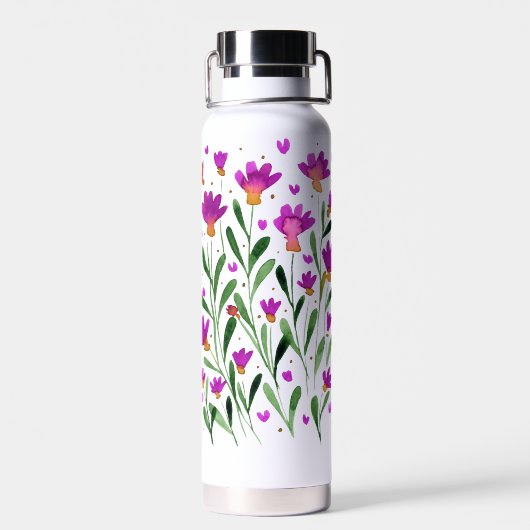 Einfache Wasserfarbe vergessen Sie mich nicht Blum Trinkflasche (Rückseite)