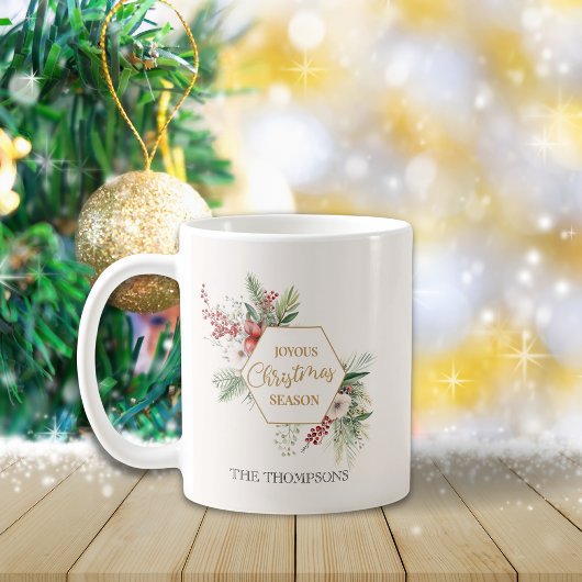 Einfache Wasserfarbe Winter Botanischer weißer Url Kaffeetasse