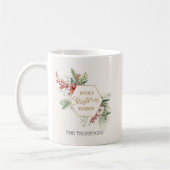 Einfache Wasserfarbe Winter Botanischer weißer Url Kaffeetasse (Links)