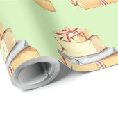 Einfache Wasserfarbe Winterurlaub Geschenke Hellgr Geschenkpapier (Rolleneckpunkt)