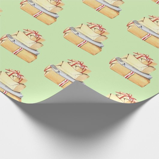 Einfache Wasserfarbe Winterurlaub Geschenke Hellgr Geschenkpapier (Ecke)