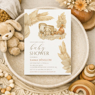 Einfache Wasserfarben-Boho-Baby-Shower-Einladung Einladung