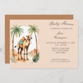 Einfache Wasserfarben-Camel-Babydusche Einladung (Vorne/Hinten)