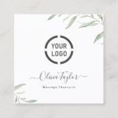 Einfache Wasserfarben Grünpflanzen Massagetherapeu Quadratische Visitenkarte (Vorderseite)