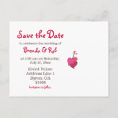 Einfache Wasserfarben Liebesvögel, Save the Date Ankündigungspostkarte (Rückseite)