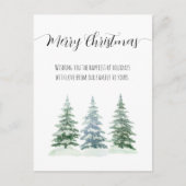Einfache Wasserfarben Pine Trees Frohe Weihnachten (Vorderseite)