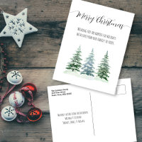 Einfache Wasserfarben Pine Trees Frohe Weihnachten