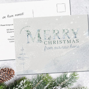 Einfache Wasserfarben-Weihnachts-Ankündigung für d Postkarte
