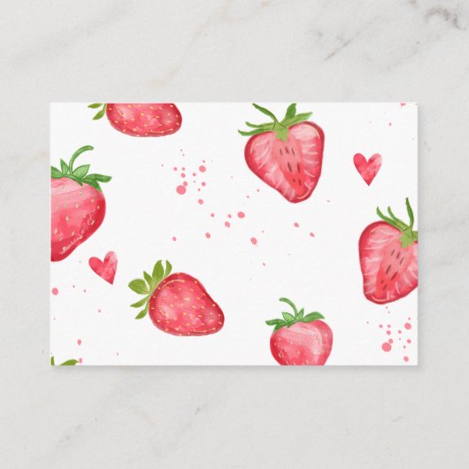 Einfache WasserfarbenErdbeere individuell angepass Begleitkarte (Rückseite)