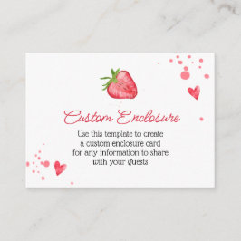 Einfache WasserfarbenErdbeere individuell angepass Begleitkarte