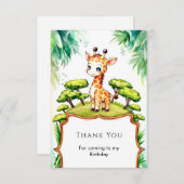 Einfache WasserfarbenGiraffe zum Geburtstag Dankeskarte (Vorne/Hinten)