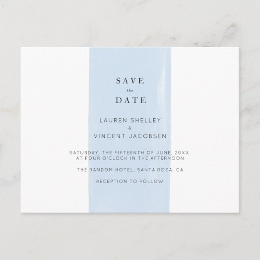 Einfache Wasserfarbenhochzeit speichert die Datums Ankündigungspostkarte (Vorderseite)