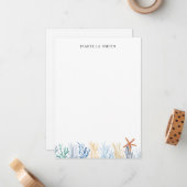 Einfache Wasserfarbenkoralle Personalisiert Mitteilungskarte (Vorderseite/Rückseite Beispiel)