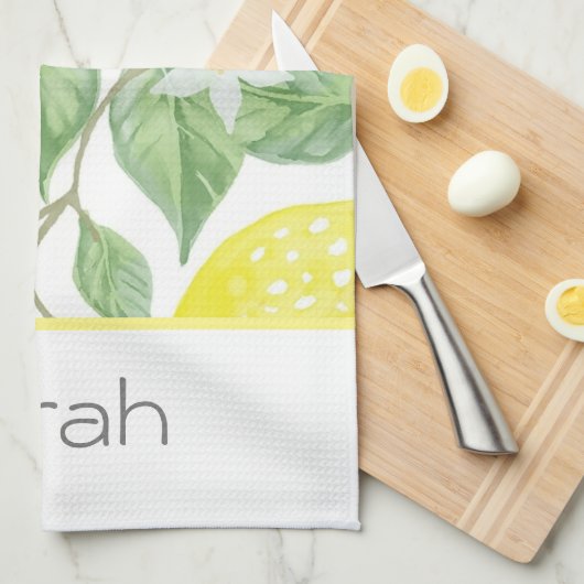 Einfache Wasserfarbenlampe Verlasse Mit Monogramm Geschirrtuch (Viertel Falte)