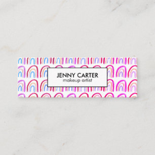 Einfache Wasserfarbenrogen Muster Cool Lila Mini Visitenkarte