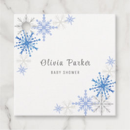 Einfache Wasserfarbenschneeflocken Winterkindern K Geschenkanhänger