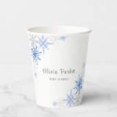 Einfache Wasserfarbenschneeflocken Winterkindern K Pappbecher (Rückseite)