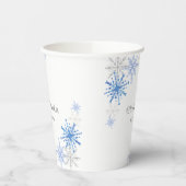 Einfache Wasserfarbenschneeflocken Winterkindern K Pappbecher (Links)