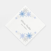 Einfache Wasserfarbenschneeflocken Winterkindern K Serviette (Ecke)