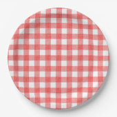 Einfache Wassermelone Gingham Pappteller (Vorderseite)