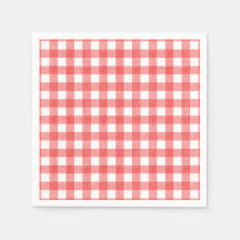 Einfache Wassermelonen-Gingham-Papierservietten