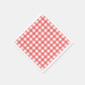 Einfache Wassermelonen-Gingham-Papierservietten Serviette (Ecke)