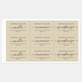 Einfache WASSERPROOF-Kerzenaufkleber Etiketten