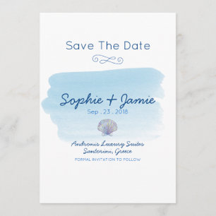 Einfache Watercolor-Strand-Hochzeit Save the Date