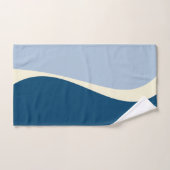 Einfache Waves 2 in Dunkelblau, Hellblau und Creme Badhandtuch Set (Handtuch)