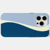 Einfache Waves 2 in Dunkelblau, Hellblau und Creme Case-Mate iPhone Hülle (Rückseite (Horizontal))