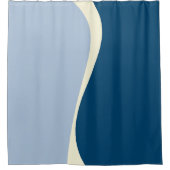Einfache Waves 2 in Dunkelblau, Hellblau und Creme Duschvorhang (Vorderseite)