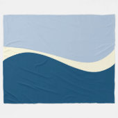 Einfache Waves 2 in Dunkelblau, Hellblau und Creme Fleecedecke (Vorderseite (Horizontal))