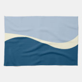 Einfache Waves 2 in Dunkelblau, Hellblau und Creme Geschirrtuch (Horizontal)