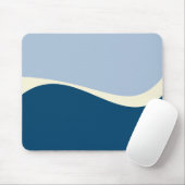 Einfache Waves 2 in Dunkelblau, Hellblau und Creme Mousepad (Mit Mouse)