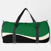 Einfache Waves 2 in Grün, Creme und Schwarz Duffle Bag (Rückseite)