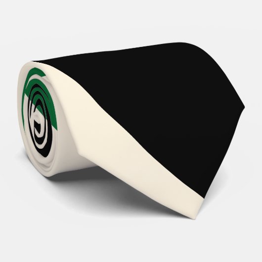 Einfache Waves 2 in Grün, Creme und Schwarz Krawatte (Gerollt)