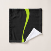 Einfache Waves 2 in Kalkgrün und Schwarz Badhandtuch Set (Waschlappen)