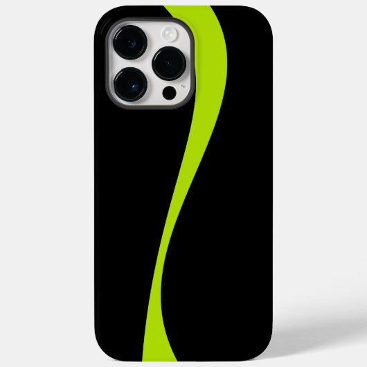 Einfache Waves 2 in Kalkgrün und Schwarz Case-Mate iPhone Hülle (Rückseite)