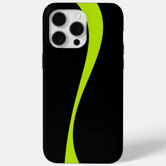 Einfache Waves 2 in Kalkgrün und Schwarz Case-Mate iPhone Hülle (Rückseite)
