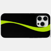 Einfache Waves 2 in Kalkgrün und Schwarz Case-Mate iPhone Hülle (Rückseite (Horizontal))