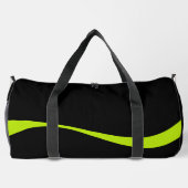 Einfache Waves 2 in Kalkgrün und Schwarz Duffle Bag (Rückseite)