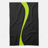 Einfache Waves 2 in Kalkgrün und Schwarz Geschirrtuch (Vertikal)