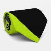 Einfache Waves 2 in Kalkgrün und Schwarz Krawatte (Gerollt)