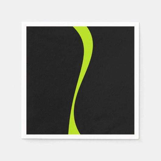 Einfache Waves 2 in Kalkgrün und Schwarz Serviette (Vorderseite)