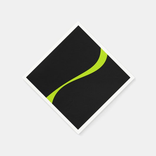 Einfache Waves 2 in Kalkgrün und Schwarz Serviette (Ecke)